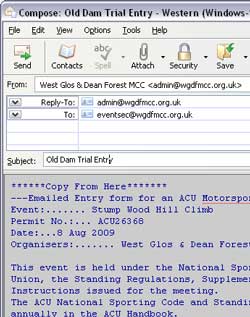 Create email To the event sec and add Subject