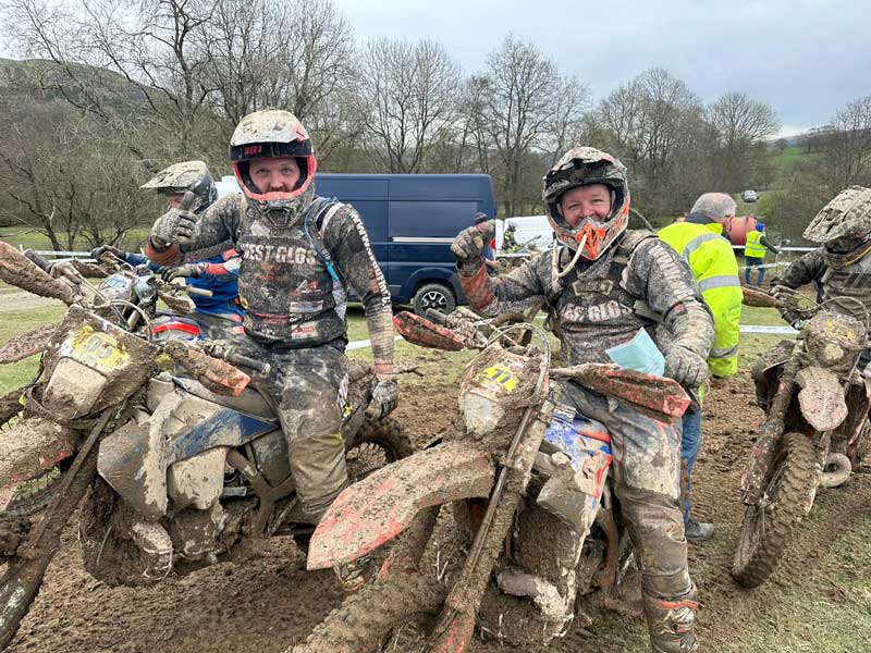 A happy pair at the end shows Ollie and Nathan decorated with a fair bit of the forest. Pic: Huw Watkins